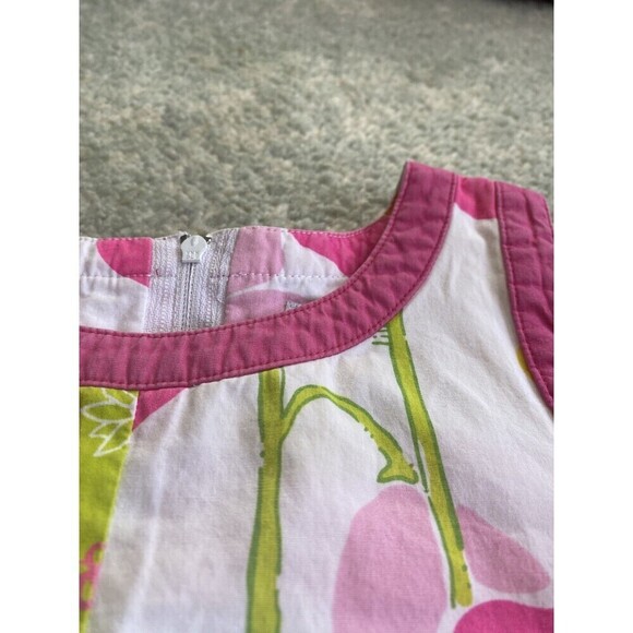 Vintage Lilly Pulitzer Girls Pink Green Floral Daisy Classic Dress Size 6 - Picture 4 of 6
